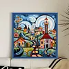 Colorful Houses - 14CT Stamped Cross Stitch - 40*40cm