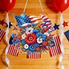 National Flag and Flowers DIY Acrylic Diamond Painting Hanging Kit Special Shape Crystal Rhinestone Art Pendants Single Side Drill for Adults Gift Home Wall Or Window Decor