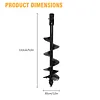 [US Local Warehouse] 12 X 52 In Auger Drill Bit Spiral Excavator Auger 2 Inch Hexagonal Connection 2 Hex Auger Bit Replacement Garden Spiral Hole Planter Digger Steel Hole Digging Tool for Column Hole Excavator
