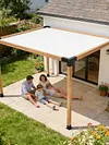 [US Local Warehouse] 2 Pack Shade Sail Poles 10FT Outdoor Sun Shade Poles 2.13in Diameter Heavy Duty Metal Post for Deck Patio Outside Backyard