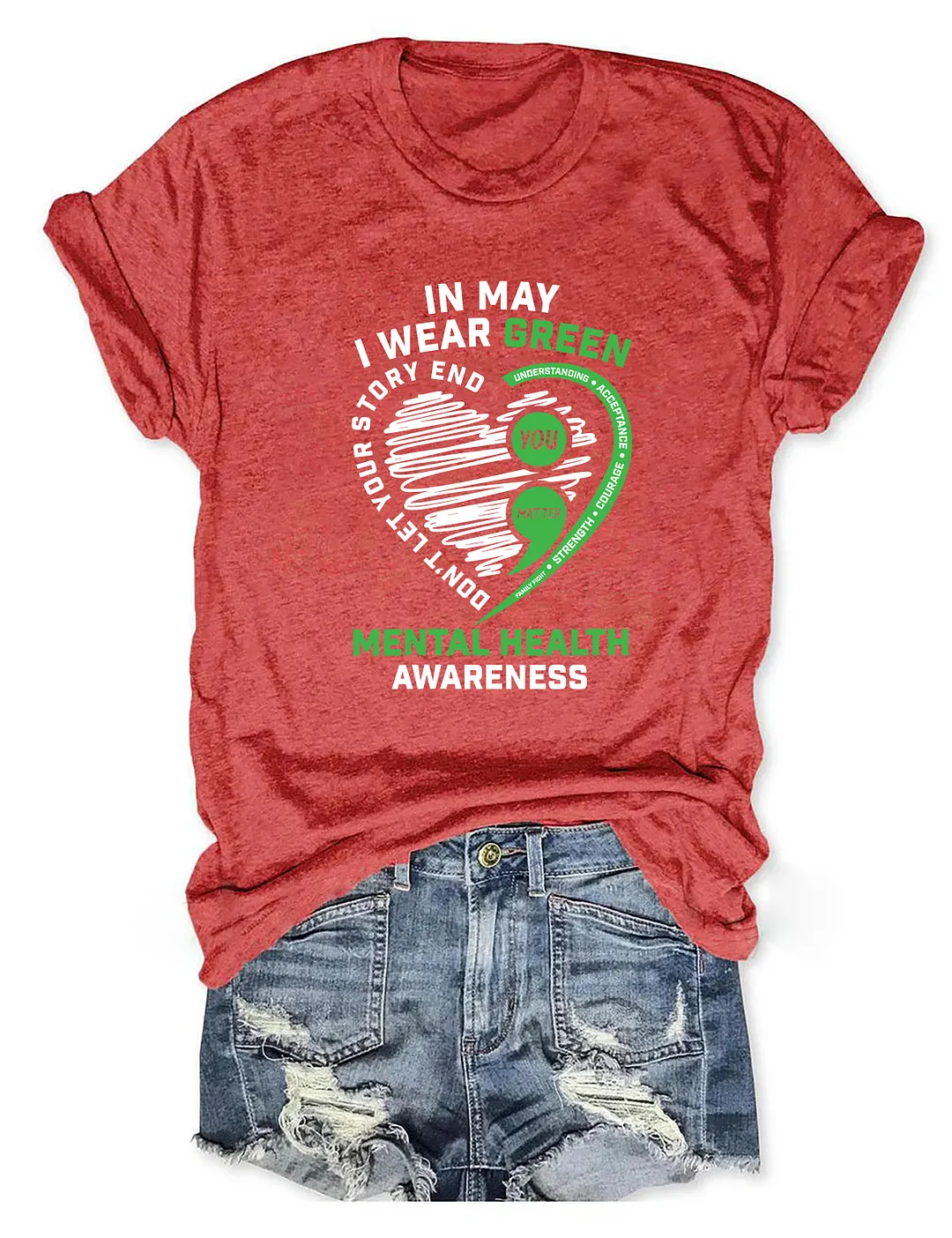 In May I Wear Green Mental Health Awareness T-shirt