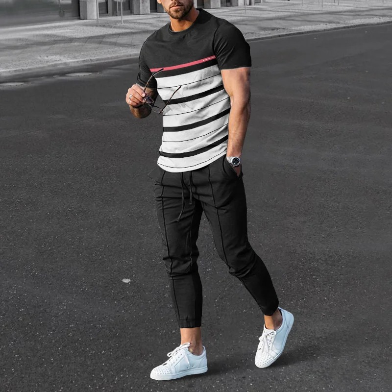Men's Solid Sports Casual Short Sleeve Polo Shirt And Pants Co-Ord