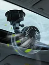 Suction Cup USB Car Fan 3 Speeds 360 Degree Rotatable Windshield Electric Fan