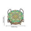 6pcs DIY Anti Slip Green Mandala Coasters Stackable Creative for Tabletop Protection