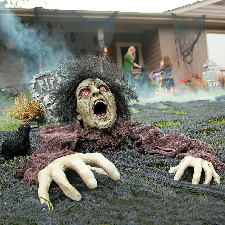 Clawing Zombie Groundbreaker with LED Eyes Garden Stake