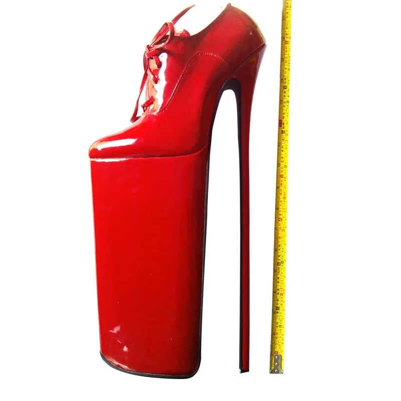 VCSHOES 15.7in Heel Height Women's Shoes Genuine Leather Pointed Toe Stiletto Heel Platform Pumps High Heels No.y4003