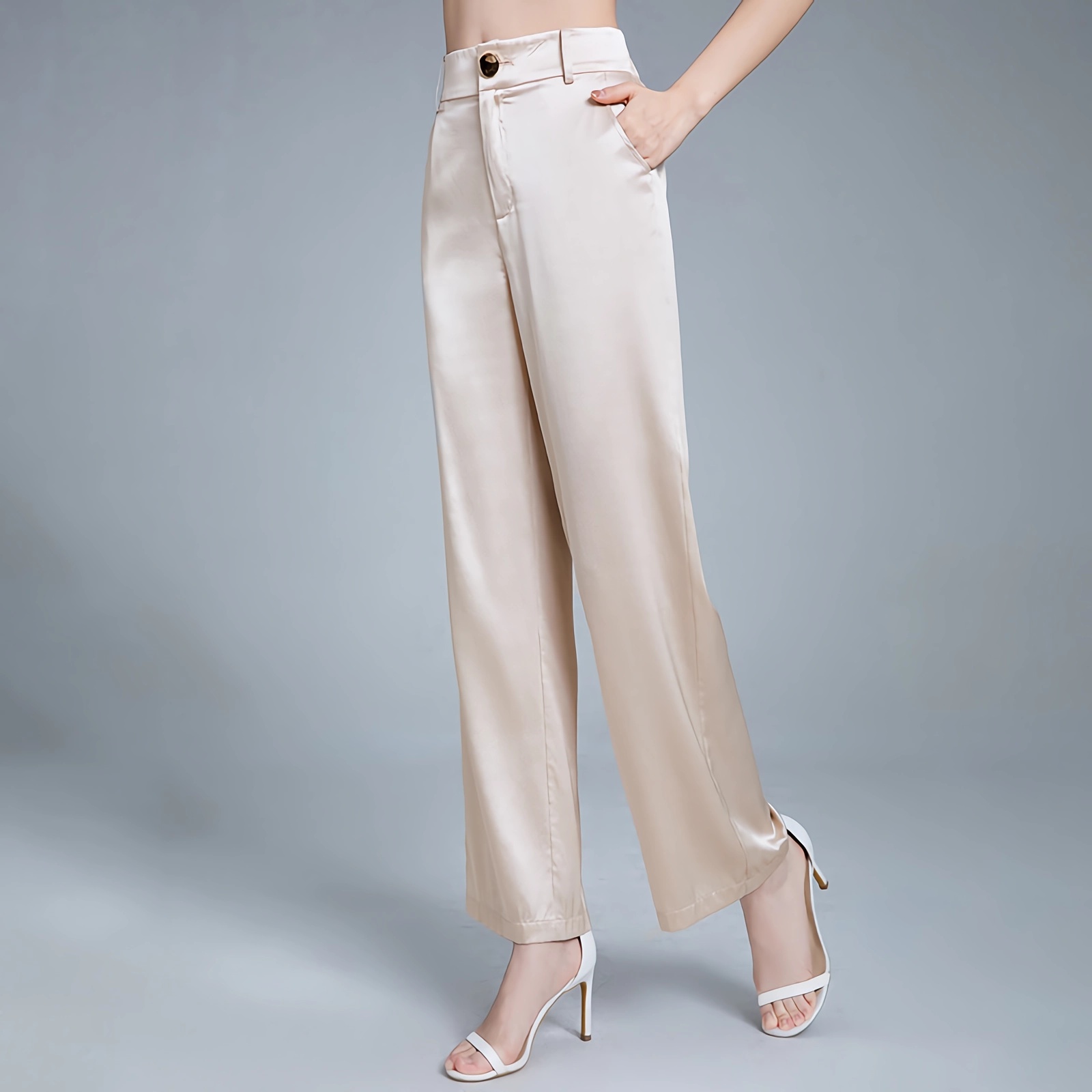 Evening Silk Wide Leg Pants with Stretch for Women REAL SILK LIFE