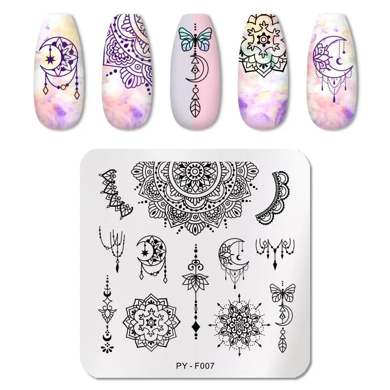 PICT YOU Nail Stamping Plates Flower Plant Pattern Nail Art Plate Stencil Stainless Steel Line Pictures Theme Image Plates Mold-Nail Inspo