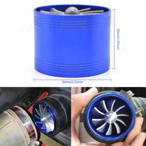 Dronehint Car Air Intake Turbonator Single Fan Engine Gas Fuel Saver Turbine Charger Parts (For: Acura) Parts
