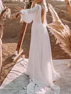 Solid Color Split-Joint Puff Sleeves Bohemian Maxi Dress