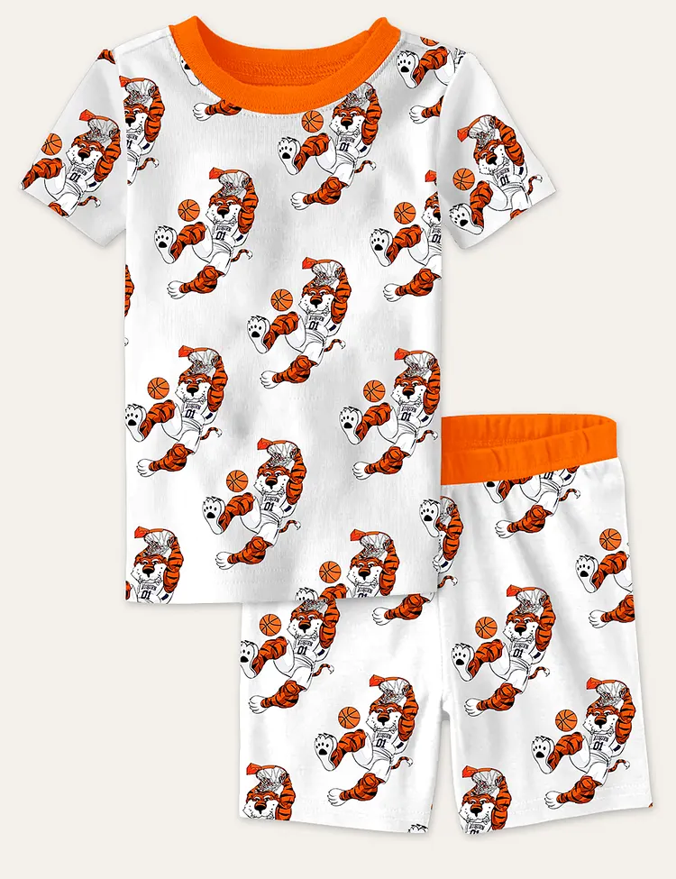 Kid's Auburn Tigers Final Four 2025 Men's Basketball Print Pajama Set