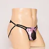 Smooth texture mesh pouch see-through cute bow men's sexy underwear