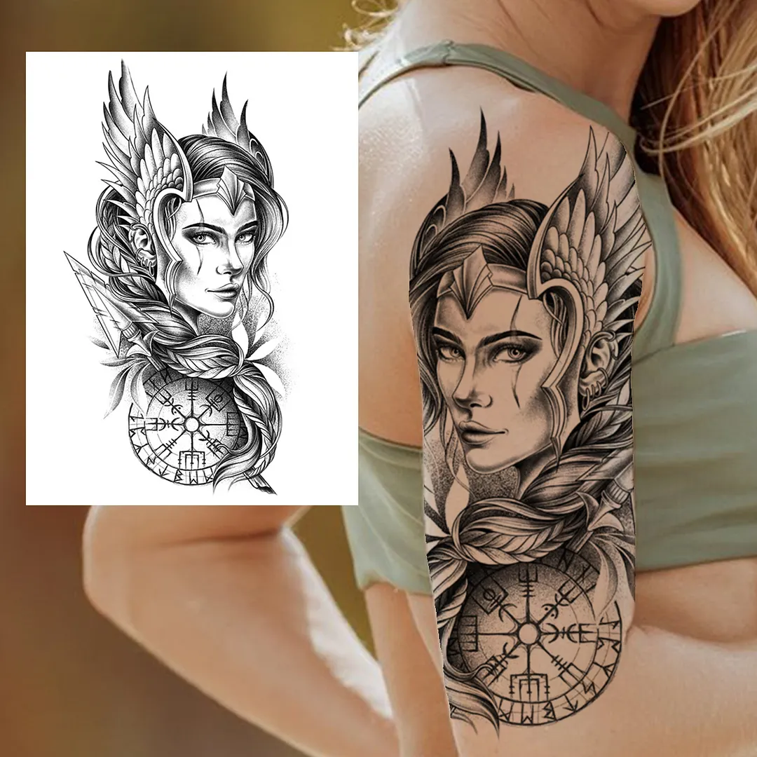 Sdrawing Mouth Skeleton Temporary Tattoos For Women Men Child Boys Halloween Fake Clown Tattoo Sticker Owl Skull Demon Tatoo Body Arm