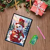 (US Local)Snowman A5 Size Diamond Painting Notebook Set with 4Pcs Bookmark Holiday Gift