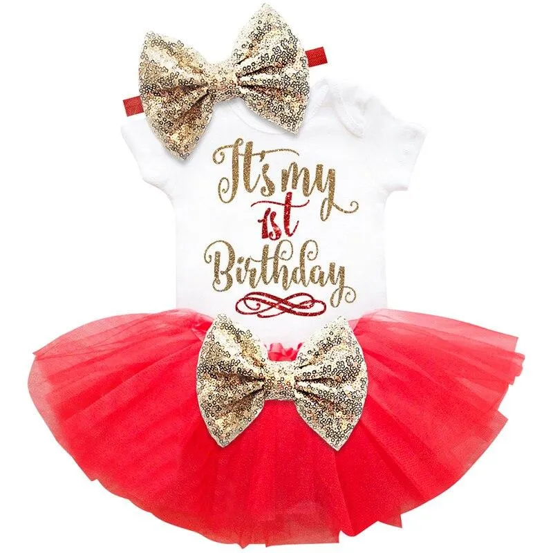 Fantasy 1 2 Year Birthday Baby Girl Dress Summer Girls Dots Clothes Kids Dresses For Girl Party Tutu Tutu Outfits 3pcs Clothing