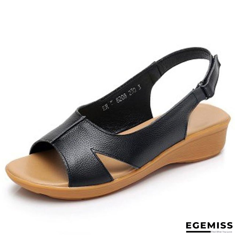 Genuine Leather Women Comfortable Sandals Gladiator Flats Shoes | EGEMISS
