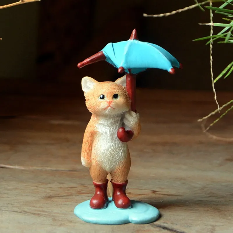 Everyday Collection Kawaii Cat Figurine  Animal Ornament Love Gift Car Decoration Miniature Fairy Garden Tabletop Decoration