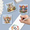 (US Local)6Pcs Dog 5D DIY Diamond Painting Greeting Card Craft for Friend Family Lover Kit