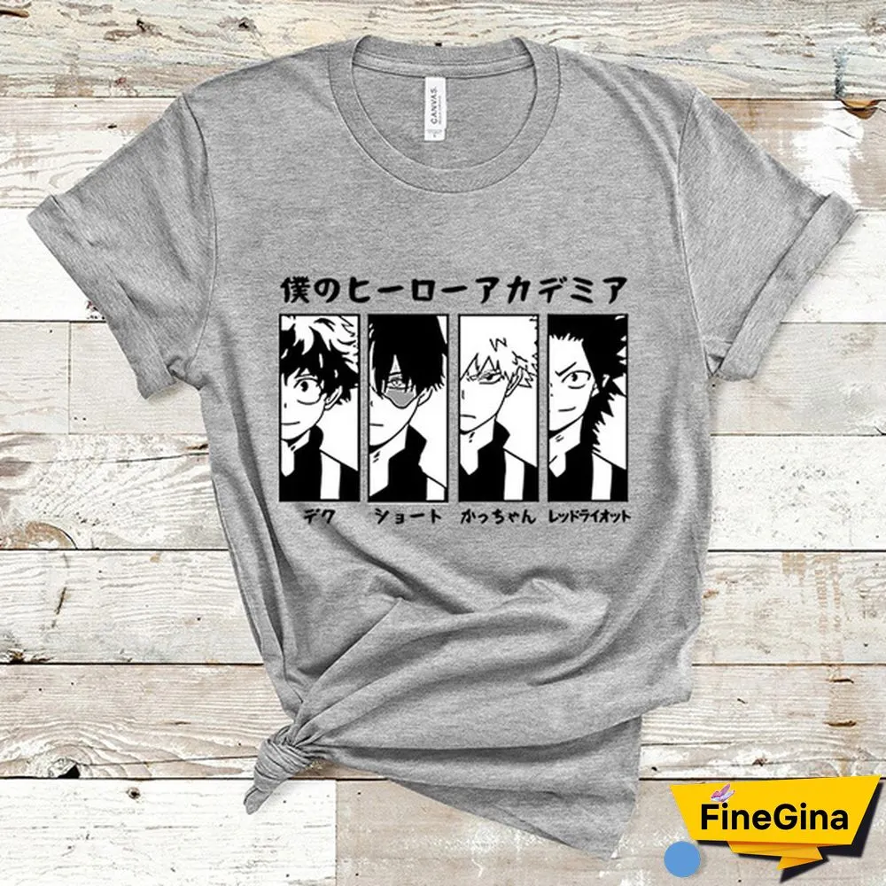 My Hero Academia Graphic Print T Shirt Men Women Casual Round Neck Short Sleeve Tee Tops