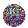 (Upgrade Size)DIY Double Sided Diamond Painting Alphabet Family Last Name Initial Sign Ornament with Chain Window Hanging Kit