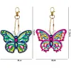 2PCS/SET 5D DIY Diamond Painting Double-side Special Drills Keychain Slap Luminous Kits
