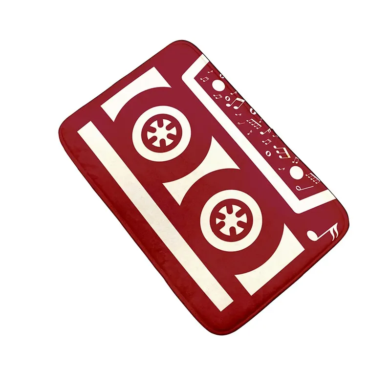 Athvotar Welcome Doormat Retro Cassette Music Tape Floor Carpet Outdoor Entrance Rug Living Room Kitchen Non-Slip Bathroom Kids Mat