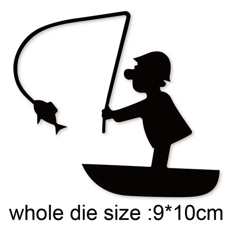 Craft Metal Cutting Dies Cut Die Mold Man Fishing Decoration Scrapbooking Dies Craft Paper Knife Mould Blade Punch Stencils Dies