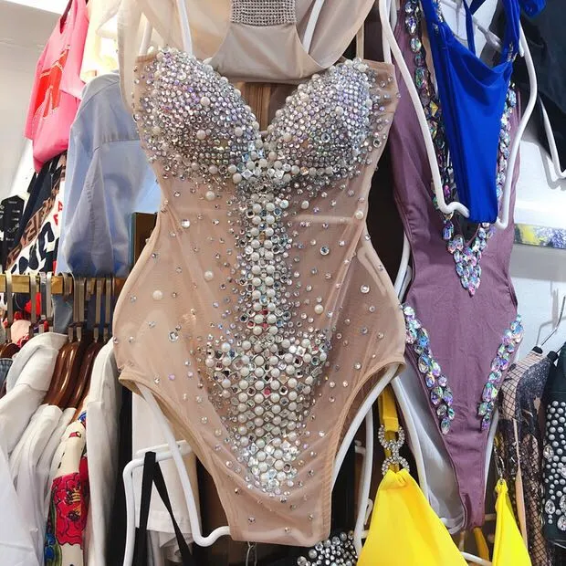 Sequins Off Shoulder Stage Clothing