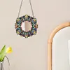 (US Local) DIY Flowers Hanging Mirror Diamond Art Kits Wall Door Decoration