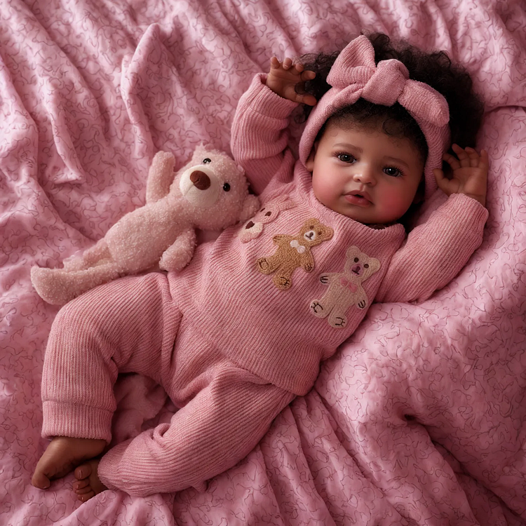 Babeside Quiet Reborn Baby Laney 20'' African American Older Girl Healing of the Heart with Heartbeat Coos and Breath