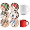(US Local)6pcs Set Xmas Theme DIY Diamond Painting Coasters Kit with Holder Kit