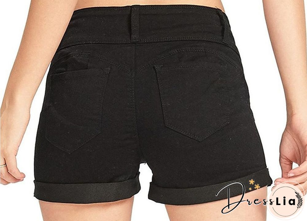 Plus Size Womens Ladies High Waist Short Jeans Shorts Denim Pants