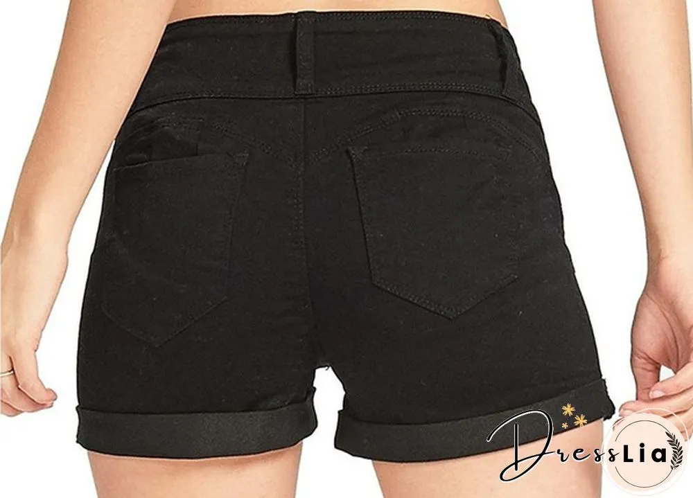 Plus Size Womens Ladies High Waist Short Jeans Shorts Denim Pants