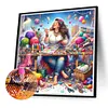 Fille Faite &Agrave; La Main-Compl&egrave;te Rond Diamant Peinture-40X40CM