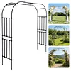 [US Local Warehouse] 7.87ft Garden Arch Trellis for Climbing Plants Metal Arch Frame Pumpkin Archway Outdoor Garden Arbors and Arches for Halloween Christmas Birthday Party Baby Shower Decoration (300x240x50cm)