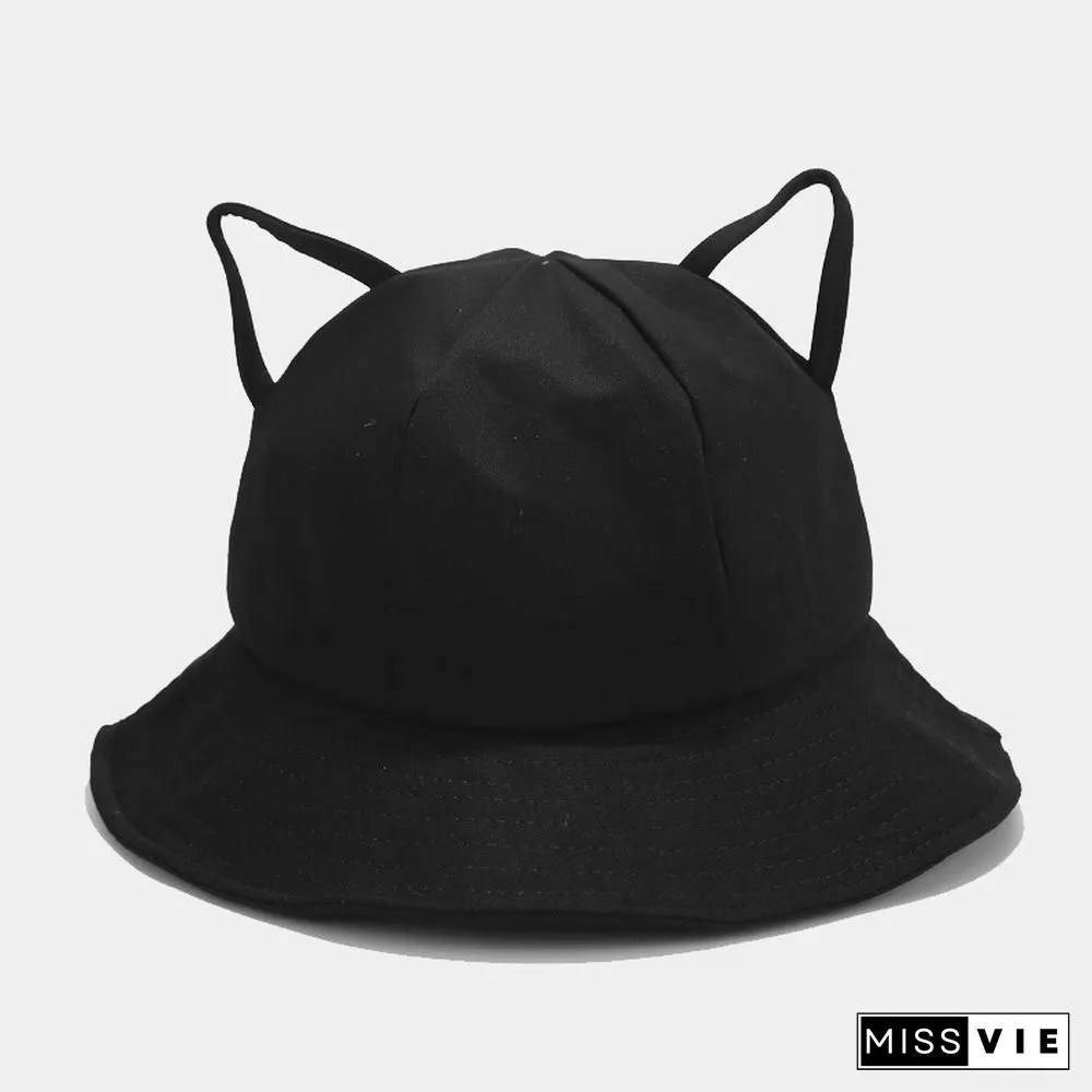 Cute Cat Ears Casual Fisherman Hat