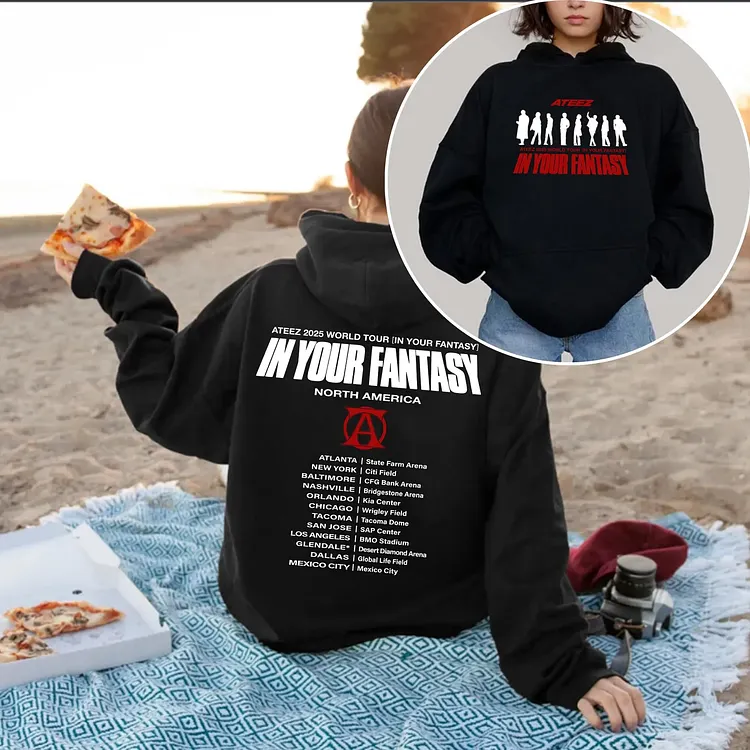 Ateez 2025 World Tour in Your Fantasy North America Tour Hoodie