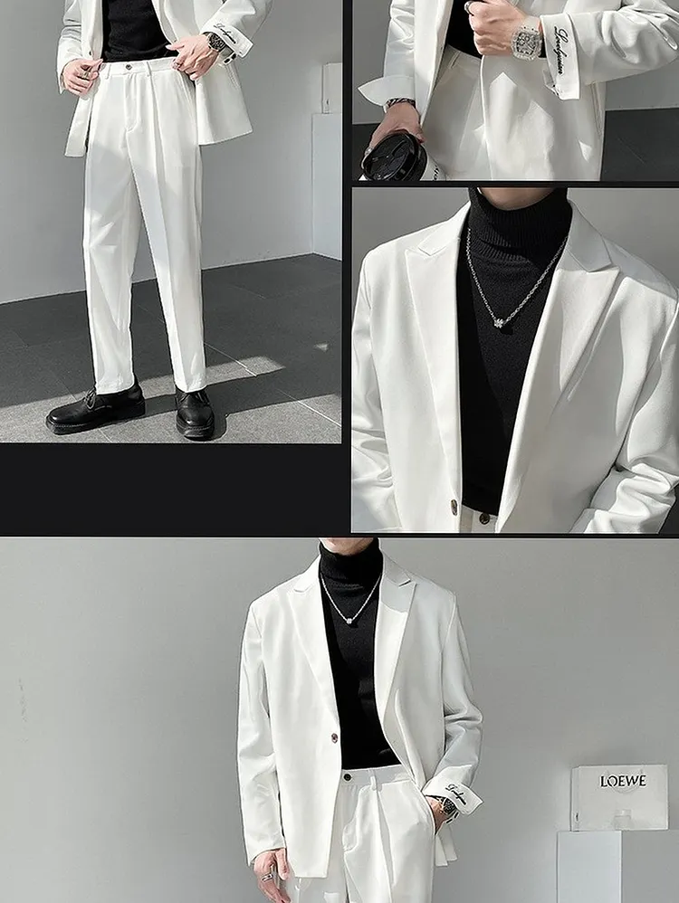 Men's Embroidered Blazer and Set in Relaxed Fit