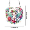 >SALE<Wreath Angel 2D Flat DIY Diamond Art Pendant Green Wing Wall Door Decoration