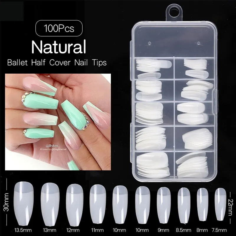120Pcs False Full Nail Tips Quick Building Mold Tips Nail Dual Forms Finger Extension Nail Art UV extension Easy Find Nail Tools-Nail Inspo