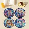 4PCS Acrylic Diamond Painting Placemats for Dining Table Decor Kit (Owl)