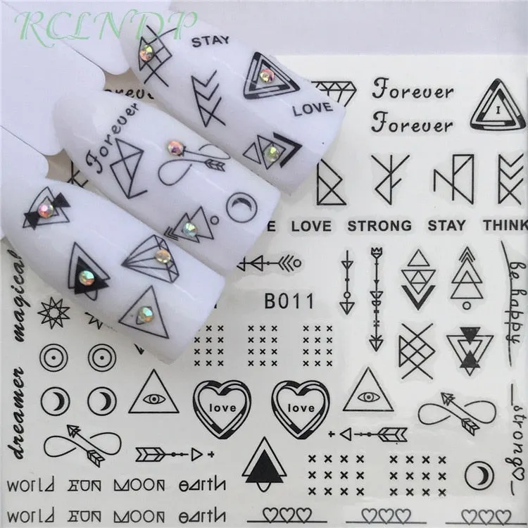 Nail sticker art decoration slider skull head Water Transfer decals manicure lacquer Accessories polish foil
