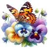Diamond Painting-DIY Full Round Drill Butterfly Flower