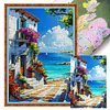 Seaside Town-11CT Stamped Cross Stitch 40*60cm/15.75*23.62in (Big Size)