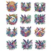(US Local)12Pcs Diamond Art Magnets Fridge Sticker Set for Adults Beginners (CN561 Bird)