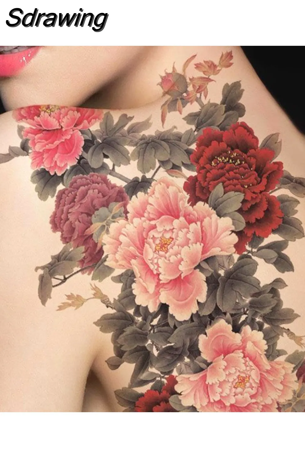 Sdrawing 4/5/9/10/18 PIeces Long Lasting Blue Flower Jewelry Tattoo Sticker Sexy Belly Block Scar Stretch Marks Waterproof Tattoo Sticker 715-1