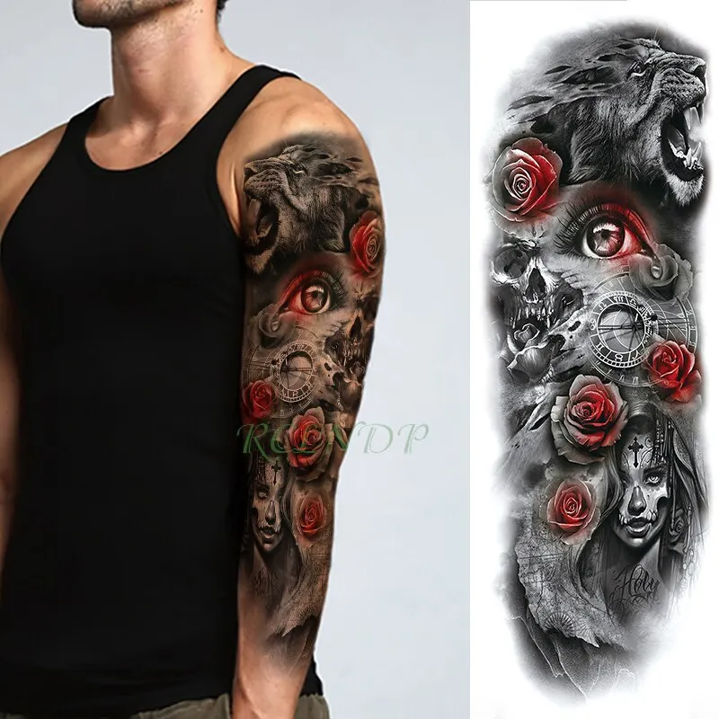 Waterproof Temporary Tattoo Sticker dragon Chinese style full arm fake tatto flash tatoo big size sleeve tato for men women