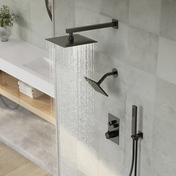 3 Sprayer Modes Shower System in Matte Black SFS-1003A-BK12