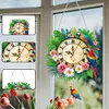 Diamond Painting Animal And Flower Hanging Clock Pendant Kit for Decoration