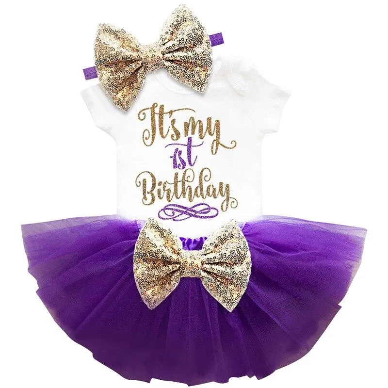Fantasy 1 2 Year Birthday Baby Girl Dress Summer Girls Dots Clothes Kids Dresses For Girl Party Tutu Tutu Outfits 3pcs Clothing